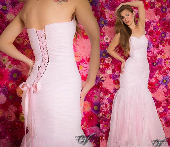 Mariage - Blush Wedding Dress - Couture Wedding Gown - Pink  Wedding Dress - Mermaid Wedding Dress