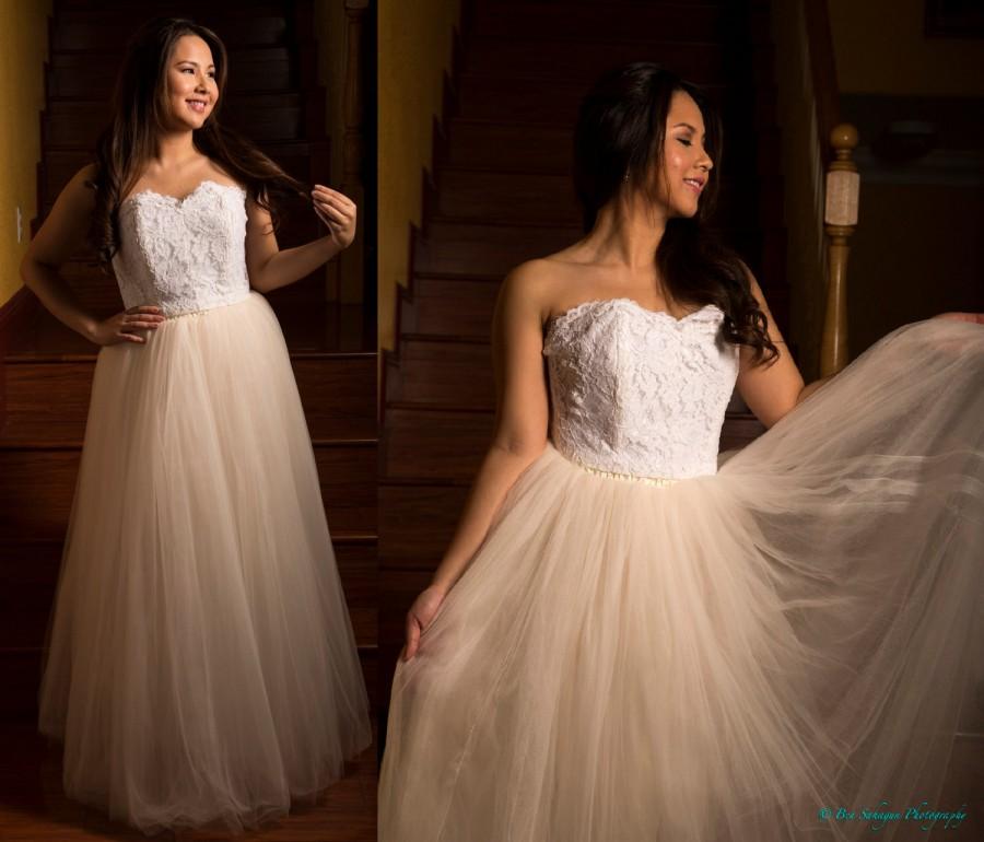 Wedding - Floor Length Tulle Skirt  - Wedding Dress Seperates -  2 Piece Wedding Dress - Wedding Skirt - White Skirt, Ivory Skirt, Black Skirt