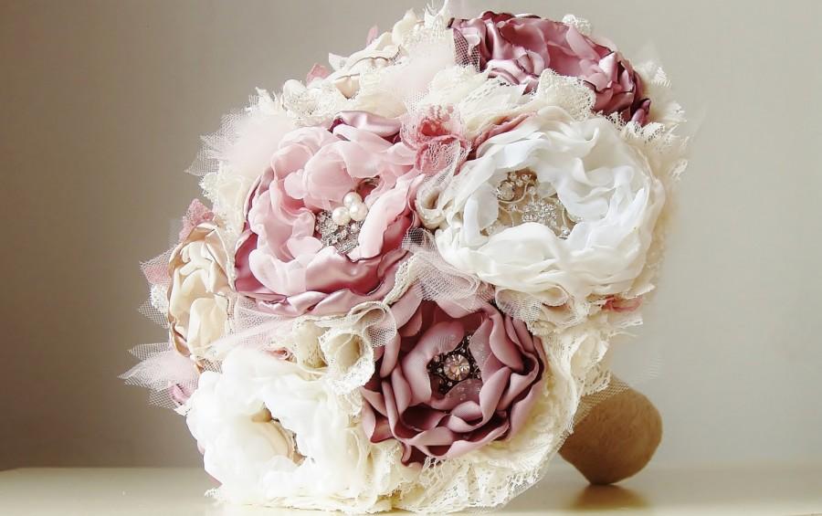 Fashion Wedding Bride Bouquet Brooch Pearls Silk DIY wedding flowers party decor