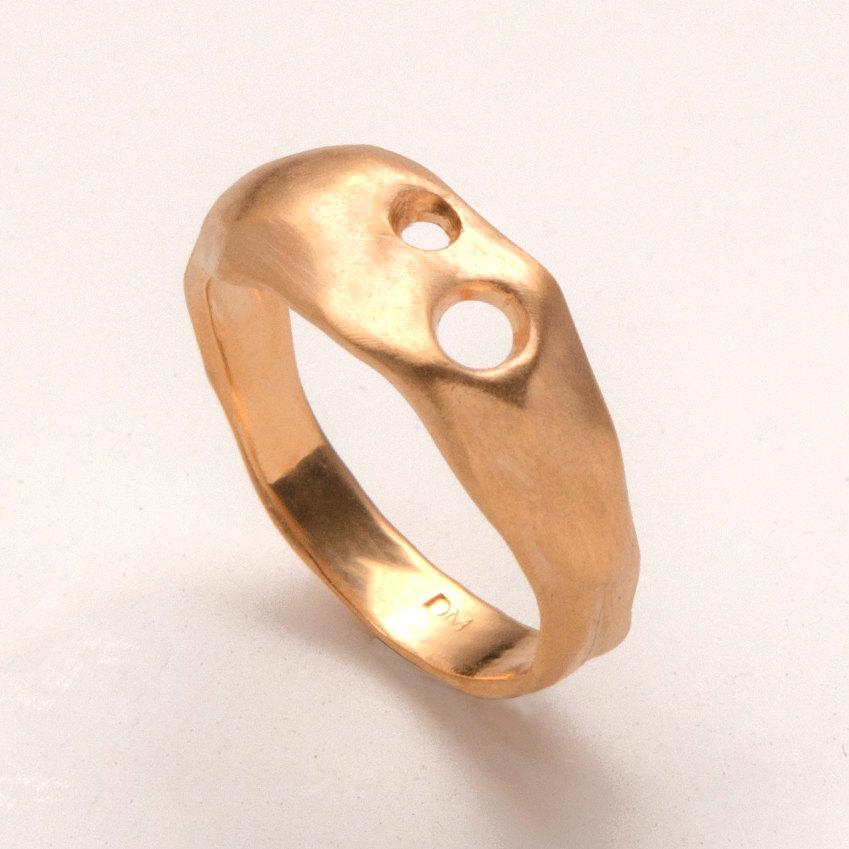 زفاف - Primal - 14k gold ring, unisex ring, wedding ring, wedding band, mens ring, gold band, AA
