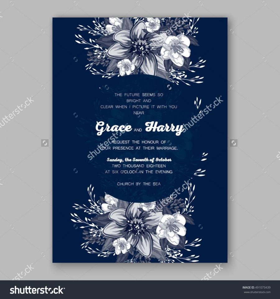 Mariage - Wedding invitation card with abstract floral background