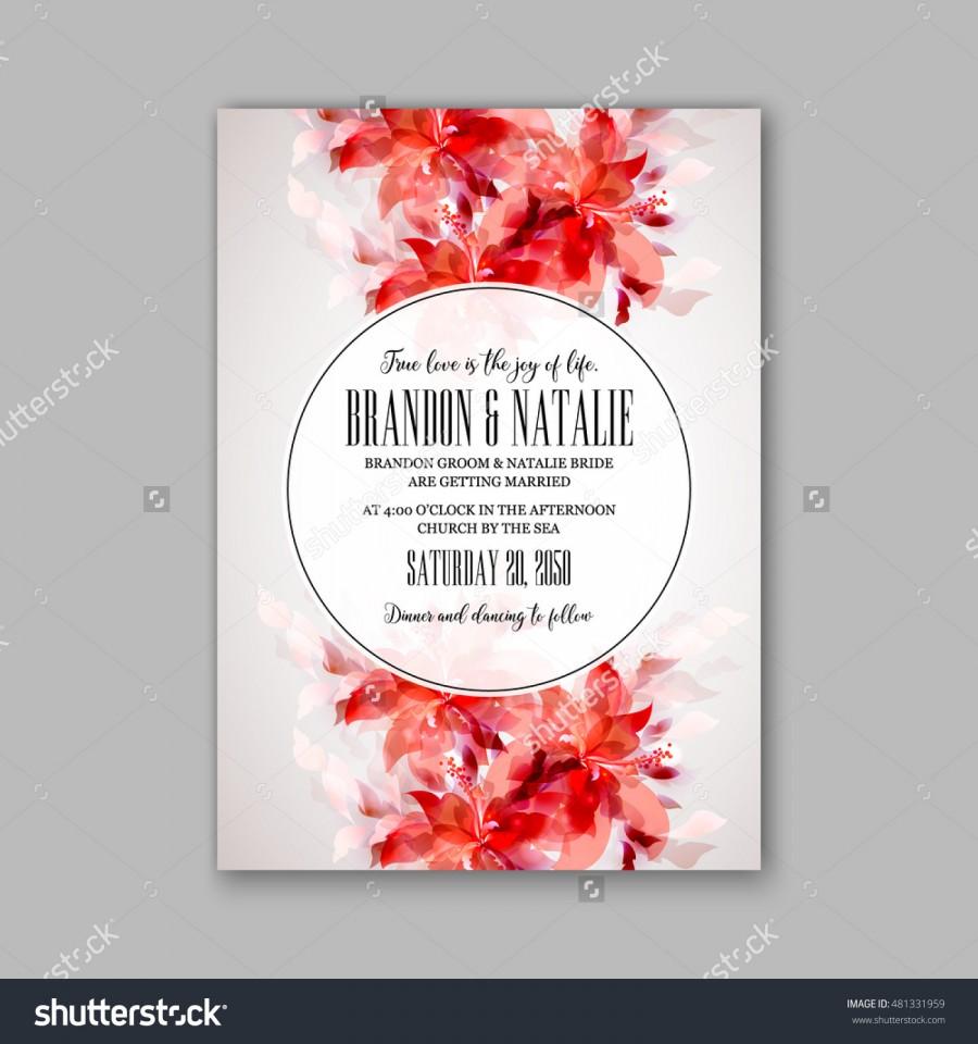 Wedding - Romantic pink peony bouquet bride wedding invitation template design. Winter Christmas wreath of pink flowers and pine and fir branches. Ribbon