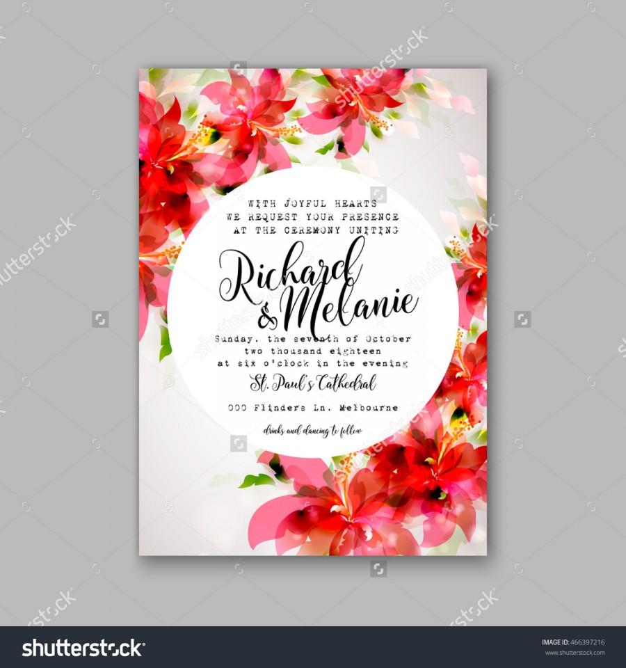 Mariage - Wedding invitation or card with floral chrysanthemum
