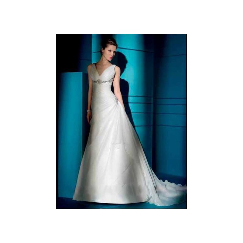 Wedding - Exquisite Straps V-Neck Beads Working Chiffon Satin Chapel Train Wedding Dress In Canada Bridal Gowns Prices - dressosity.com