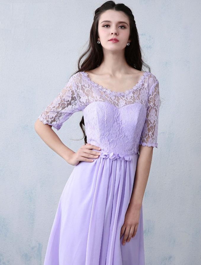Свадьба - Purple Lace Dress, Bridesmaid Long Dress, Prom Evening Dresses, Evening Gown, Wedding Dress