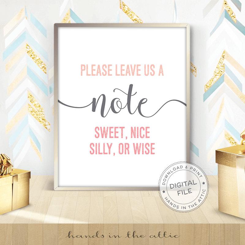 Wedding - Please leave us a note, guestbook sign, best wishes sign, reception table, wedding welcome, wedding day, guest book, visitor book, DIGITAL