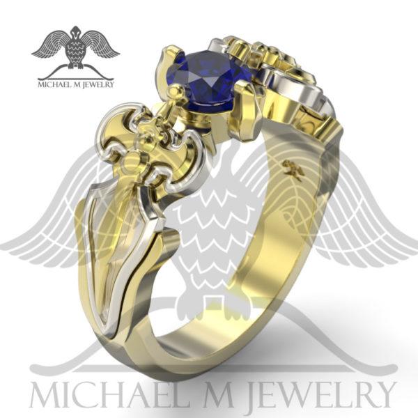 Mariage - Final fantasy XIV SWORD ring, .925 sterling 14k Yellow/white Gold ring Custom made *** Made to order - 125
