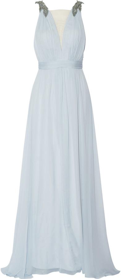Mariage - Marchesa Notte Embellished silk gown