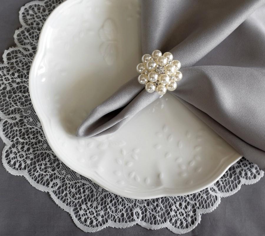 Свадьба - Wedding Napkin Ring Rhinestone Napkin Ring Crystal Napkin Ring Wedding Napkin Holder Wedding Table Decor Diamante Pearl NR005