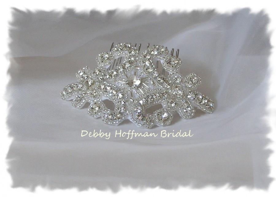 Hochzeit - Wedding Hair Comb, Rhinestone Crystal Bridal Headpiece, Ribbon Headband, Jeweled Wedding Head Piece, Crystal Bridal Hair Piece, No. 1166HC