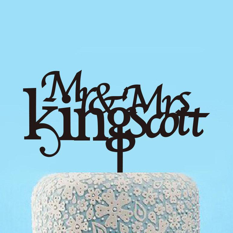 Wedding - Personalized Mr & Mrs Last Name Cake Topper,Wedding Cake Topper,Mr and Mrs Cake Topper,Acrylic Cake Topper Wedding,Engagement Cake Toppers