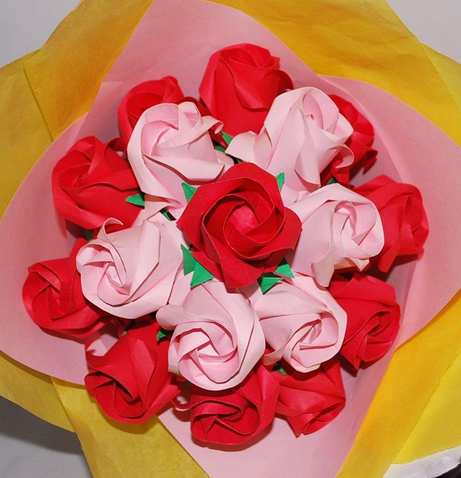 Origami Roses Paper Rose Bouquet Paper Flower Bouquet Anniversary Rose Bouquet Wedding 1952