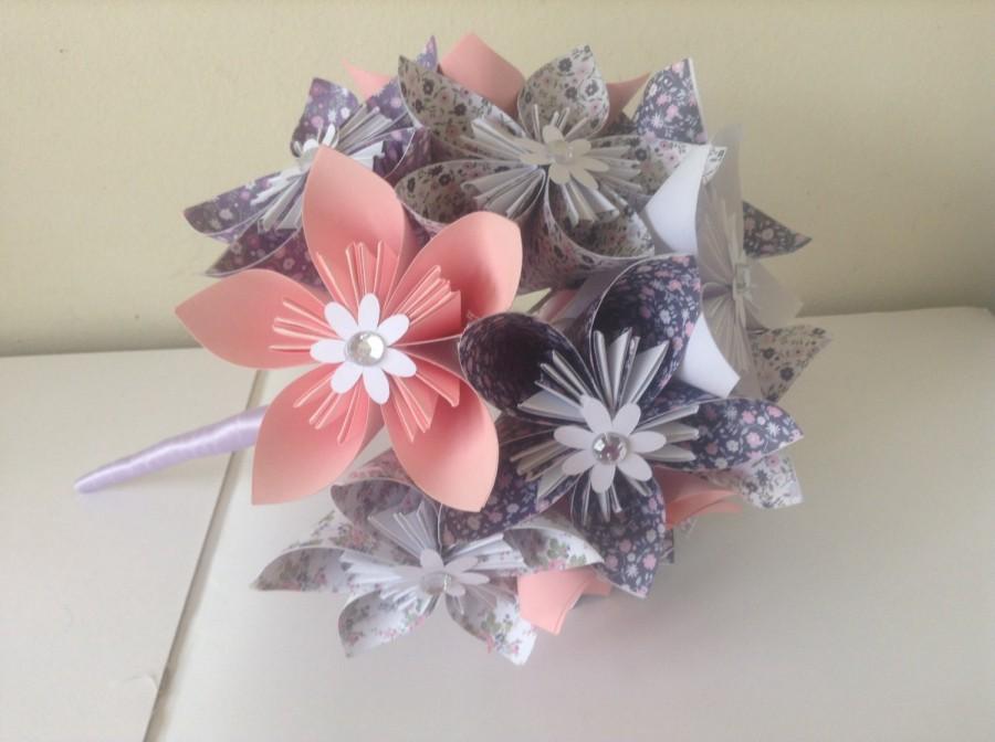 Hochzeit - Origami kusudama paper flower bouquet