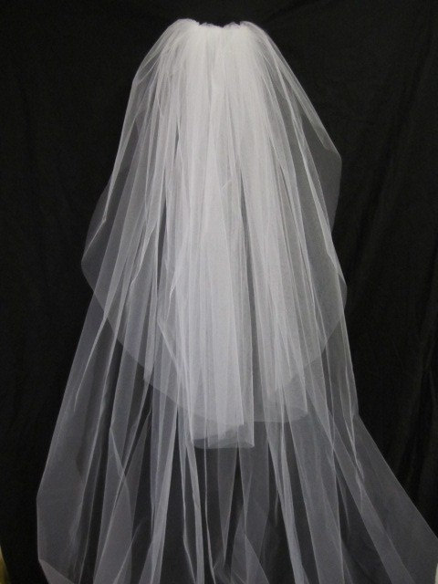 زفاف - Wedding veil w/ 30 in blusher/top tier chapel veil, floor length veil, waltz length veil, classic, sheer, plain, bridal veil, cathedral veil