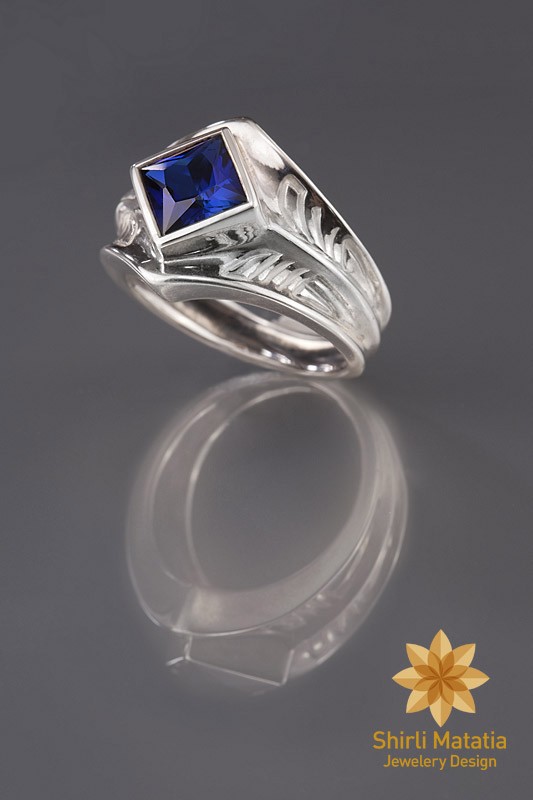 زفاف - Alternative Engagement Ring -  with Gemstone , silver ring , men's ring , engagement ring , statement ring , for him , celtic ring