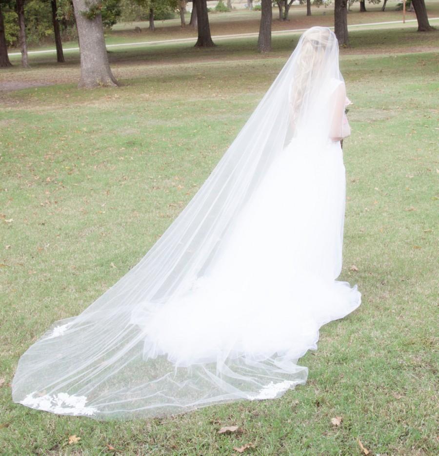 Свадьба - Applique Lace Wedding Veil