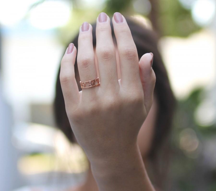 زفاف - 20% OFF* Coordinates Ring - Personalized Ring - Custom Ring - Roman Numeral Ring - Coordinate Ring- Customized Wedding Band - Wedding Gift
