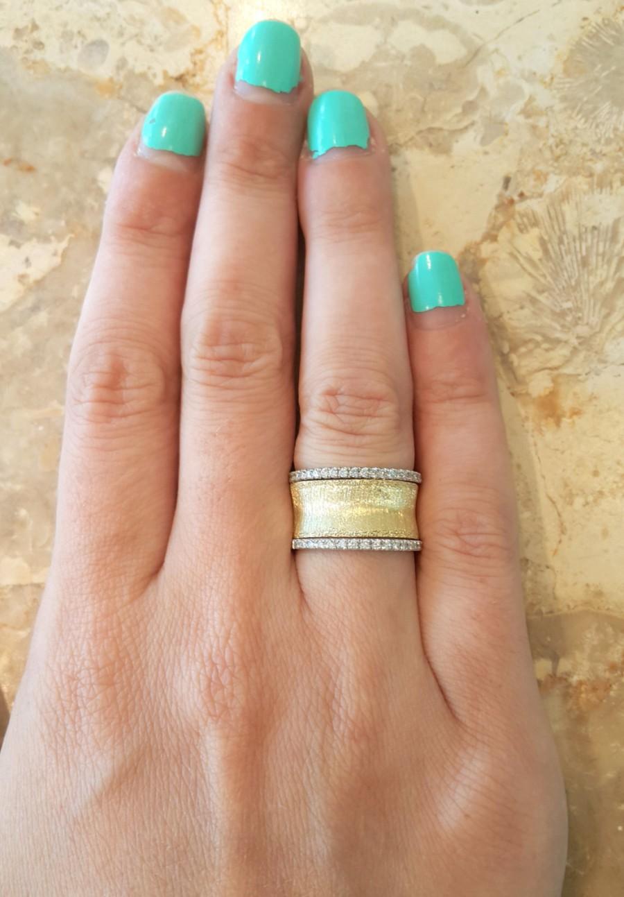 زفاف - Wedding Band, Unique Wedding Ring, Engagement Ring, Gold Ring, Two Tone Ring, Multicolor ring, Anniversary Ring, Promise Ring, Cocktail Ring