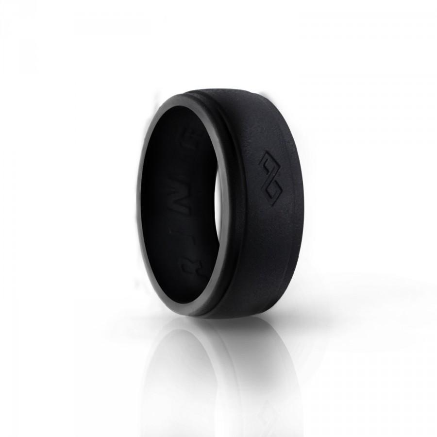 زفاف - Men's Silicone Ring / Wedding Band - Rinfit Designed Hypoallergenic Medical Grade Silicone Ring - Comes with Mesh Bag and Gift Box