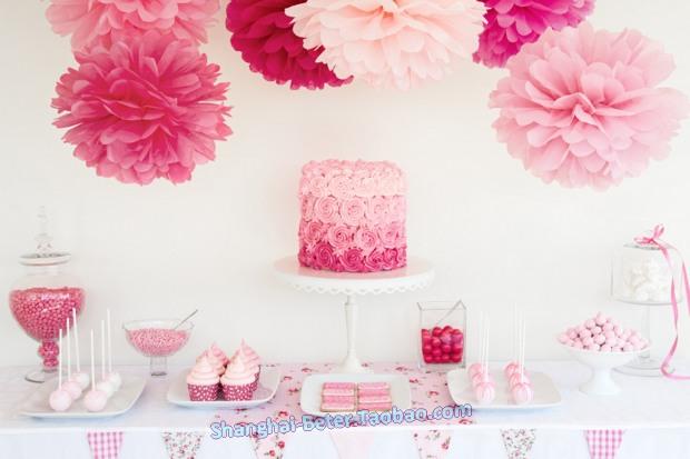 زفاف -  婚禮佈置# ZH037 Tissue Pom Pom Flower DIY Wedding Party Decoration Bridal Shower @ Wedding Favors, Party Gifts, Baptism Souvenirs, Gifting, Holiday Supplies :: 痞客邦 PIXNET ::