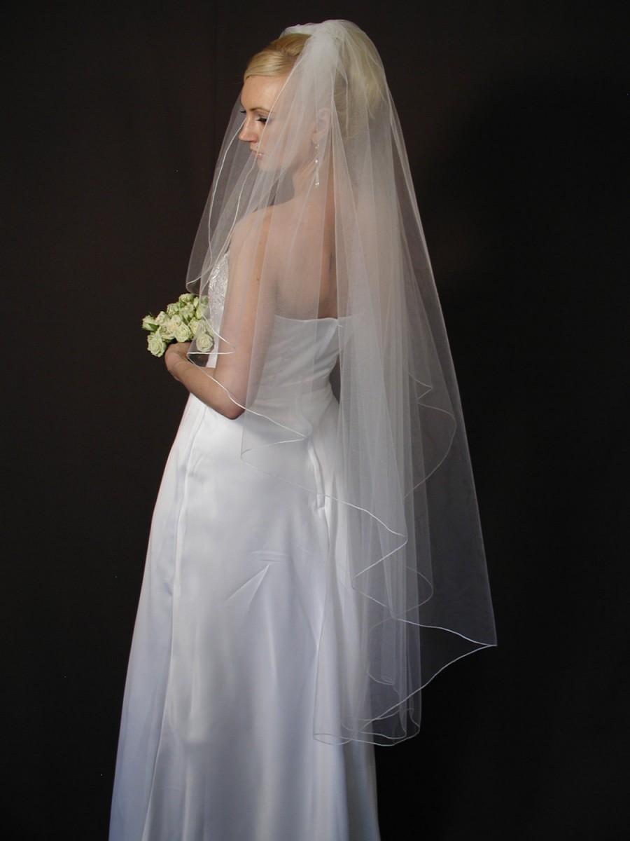 زفاف - Angel cut wedding veil/water fall cut wedding veil - pencil serge angel cut bridal veil.