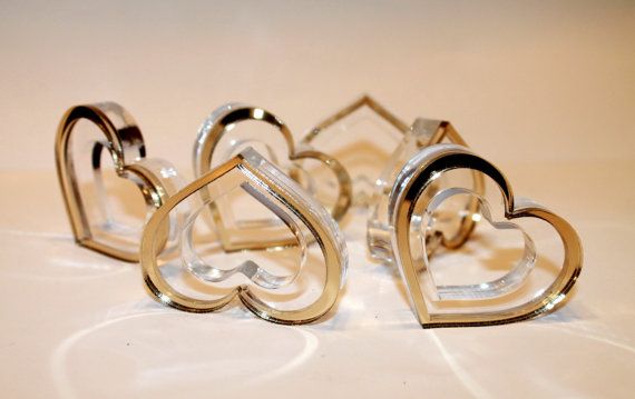Mariage - Wedding Napkin Ring In Gold Heart, Gold Napkin Rings, Gold Wedding Decor, Wedding Napkin Ring Holders, Wedding Decoration, Christmas Decor