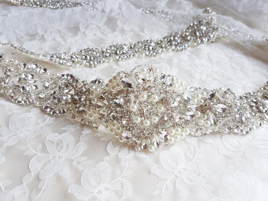 Hochzeit - Bridal belt, wedding dress belt, wide belt, beaded belt, wedding belts and sashes, all around belt, wide sash, bridal, pearl bridal belt