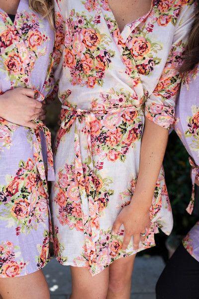 Wedding - FLASH SALE - Lilac Floral Posy Bridesmaids robes 