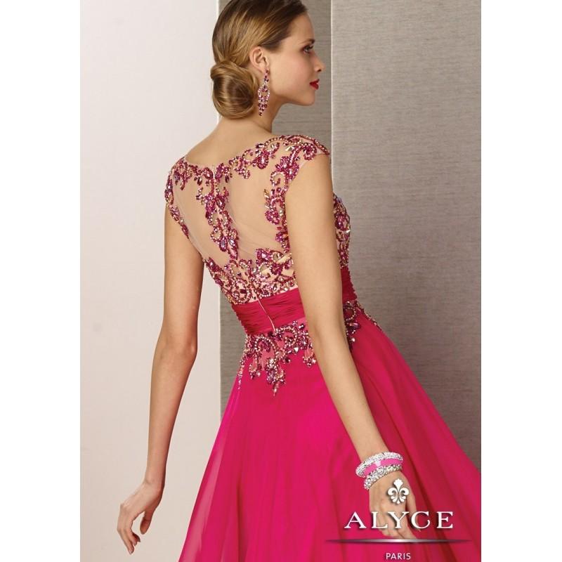 Mariage - Black Label by Alyce 5624 Long Flowing Beaded Illusion Gown - 2016 Spring Trends Dresses