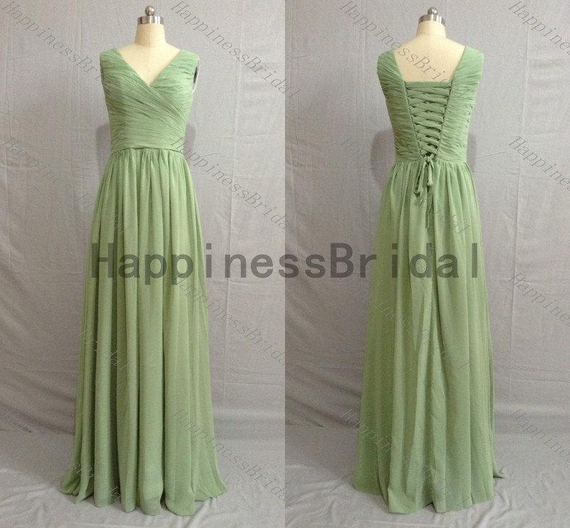 Свадьба - Long mint dress with pleated,sleeveless prom dress,long evening dress,fashion bridesmaid dress,chiffon prom dress,formal evening dress