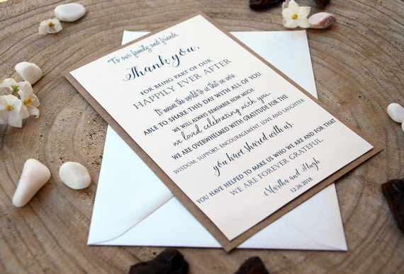 Свадьба - Simple Wedding Thank You Cards Kraft Wedding Thank you cards Custom Thank You Cards Notes