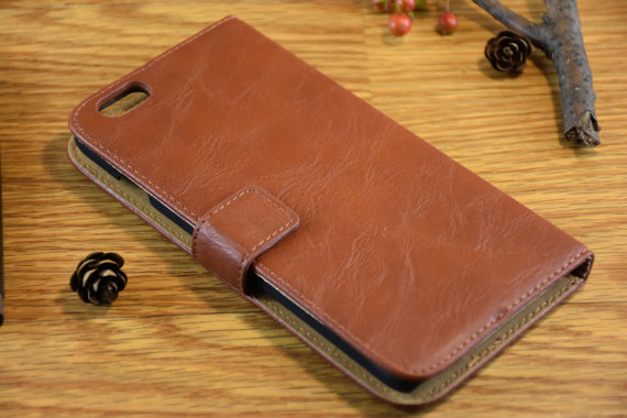 Wedding - Personalized iPhone 6 Plus Wallet iPhone 6S Plus Case iPhone 6 Plus Cover Credit Card Handmade Leather Wallet