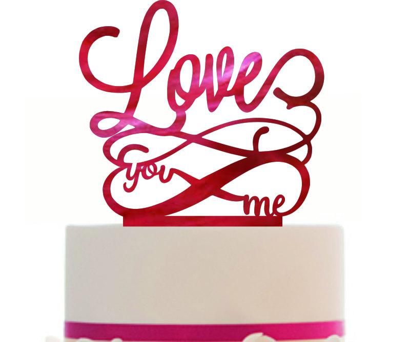 زفاف - Custom Wedding LOVES Cake Topper with infinity sign, choice of color, Removable spikes and a FREE base for table display