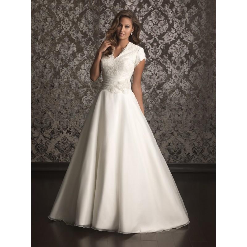 Hochzeit - Allure Bridals M494 Modest A-Line Dress - Crazy Sale Bridal Dresses