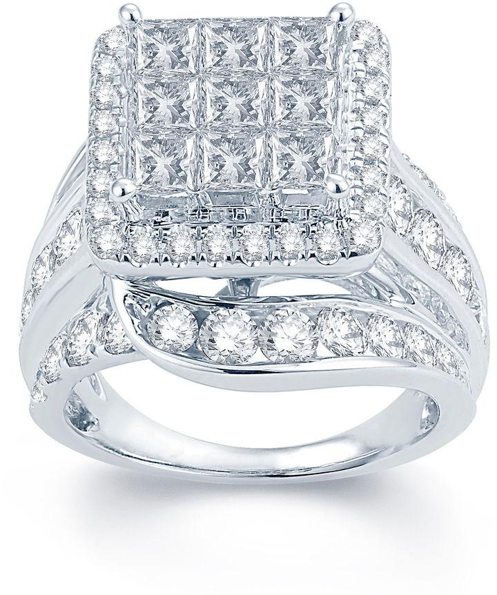 زفاف - MODERN BRIDE 5 CT. T.W. Diamond 14K White Gold Engagement Ring