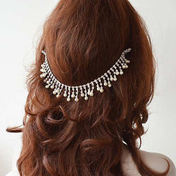 زفاف - Wedding pearl headpiece, wedding hair accessories, wedding headband, Bridal headpiece, wedding hair jewelry