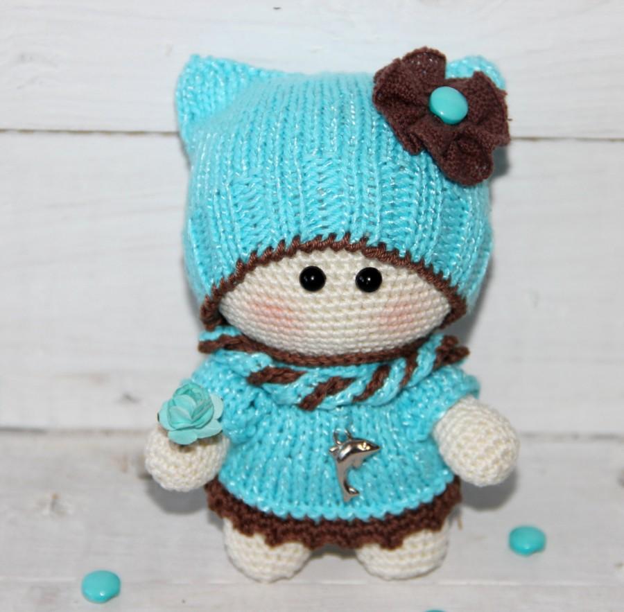 Hochzeit - Crochet Doll in blue amigurumi doll Plush Doll Toy crochet Stuffed Doll Knit Doll crochet Toy Doll Toy Girl Toy Softie doll  stuffed toy