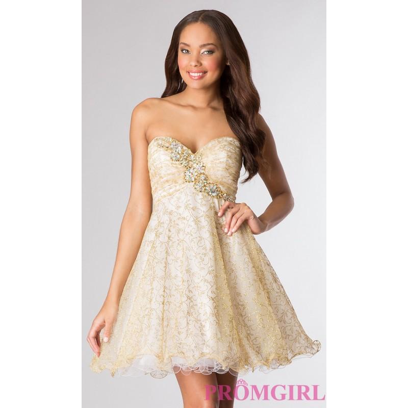 زفاف - A-Line Short Strapless Dress - Brand Prom Dresses