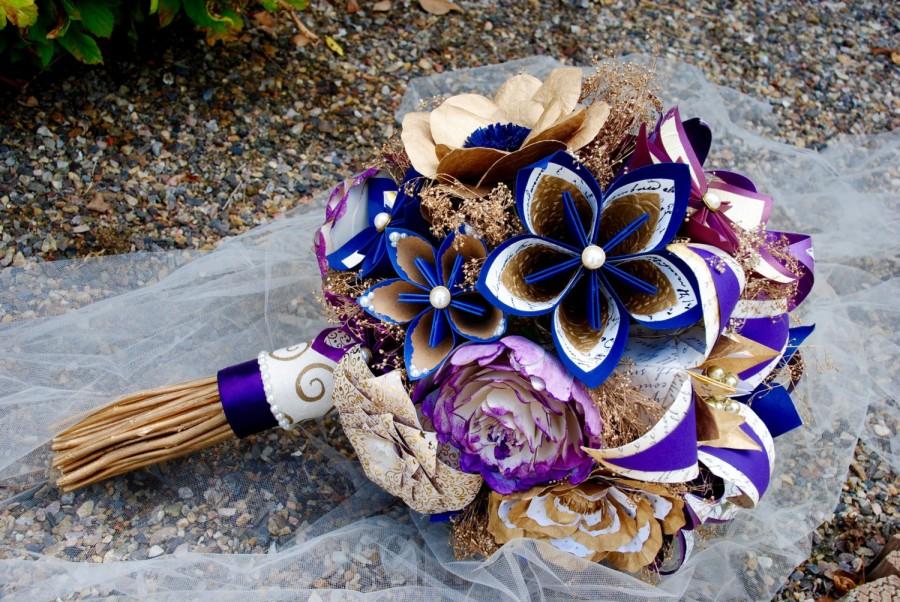 Свадьба - Bridal Package - Custom - handmade paper flower bouquets - made to order