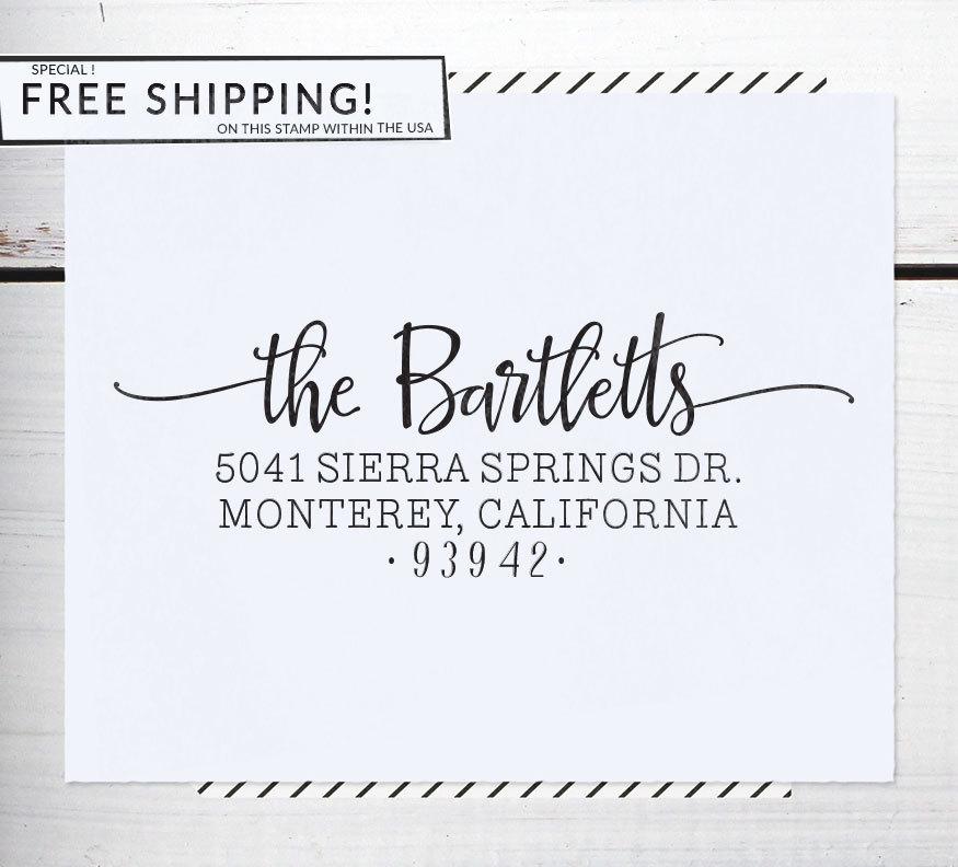 زفاف - Custom Address Stamp, Return Address Stamp, Wedding , Christmas Stamp, Calligraphy Address Stamp, Self inking or Eco Mount stamp - Bartlett