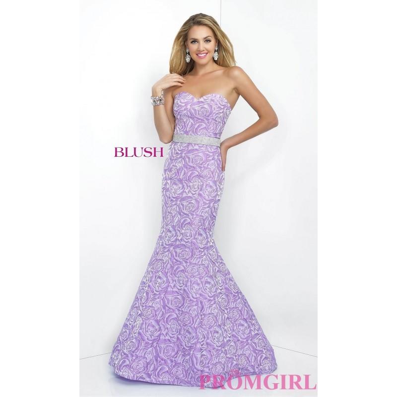 Wedding - Strapless Print Mermaid Style Prom Dress by Blush - Discount Evening Dresses 