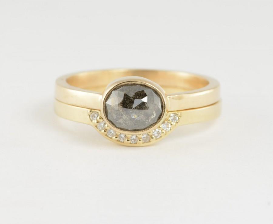 Wedding - Black Rose Cut Diamond Ring