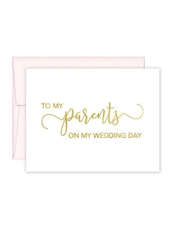 Свадьба - To My Parents on my Wedding Day Cards - Wedding Card - Day of Wedding Cards - Parents Wedding Card - Parents Wedding Day Card (CH-QN5)
