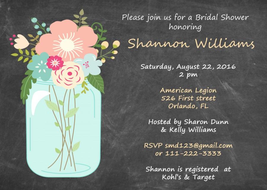 Mason Jar Wedding Invitation Mason Jar Invitations Wedding Shower