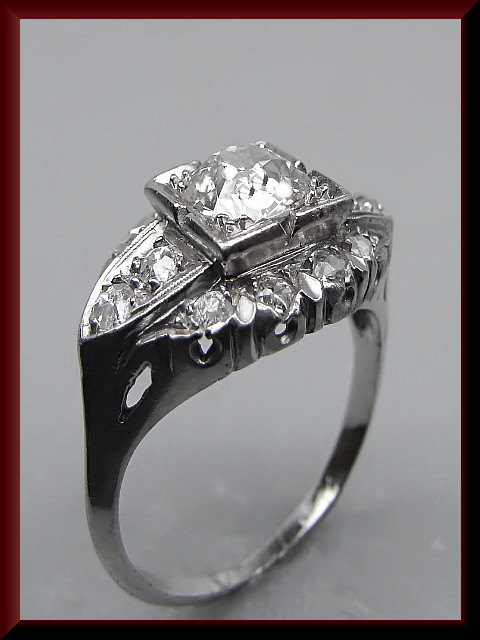 زفاف - Antique Vintage Art Deco 1920's Platinum Diamond Engagement Ring