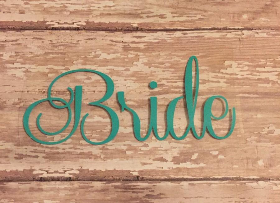 Wedding - Bride Iron on Decal/ Bride Vinyl Decal/ Wedding Party Decals/ DIY Wedding Day Shirts/ Bride Yeti Cup Decal