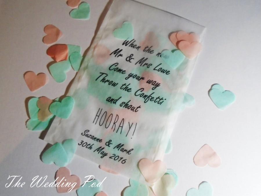 زفاف - x10 Personalised Wedding Confetti Favour Bags- Any wording available (empty)