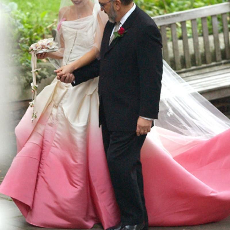 Wedding - Stylish One Shoulder Court Train Wedding Dress - Colored Train