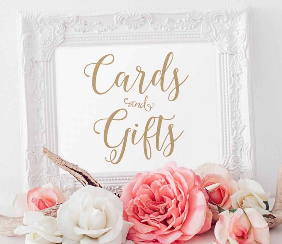 زفاف - Cards and Gifts Sign - 8 x 10 sign - Printable - "Carousel" antique gold - PDF and JPG files - Instant Download