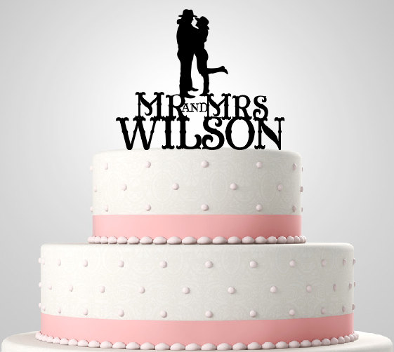 زفاف - Acrylic Cake Topper,Wedding Cake Topper,Personalized Cake Topper,Western theme